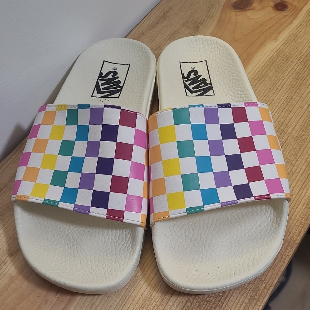 Vans Colorful Checkered Slide Sandals